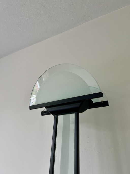Large Italian glass designer floor lamp, Lamperti 1980s