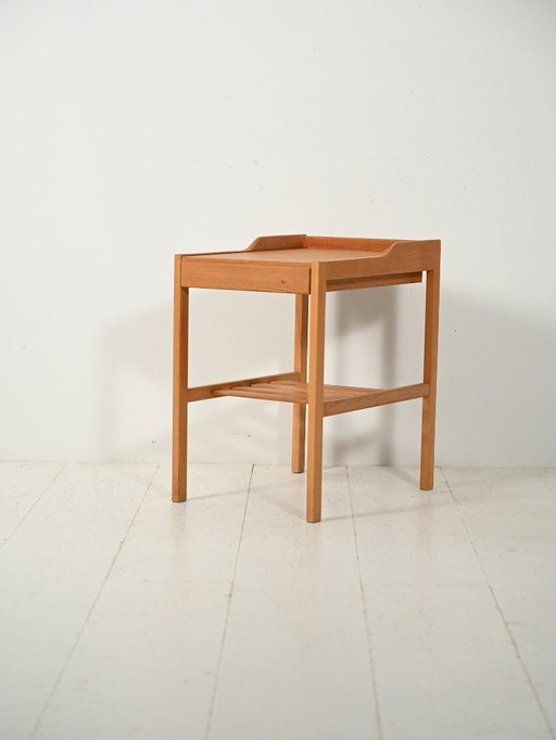 1960s Scandinavian vintage oak bedside table