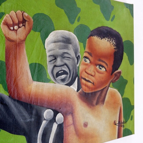 Image 1 of Billy Gubul'Art Hedendaagse Afrikaanse kunst - Acryl op stof