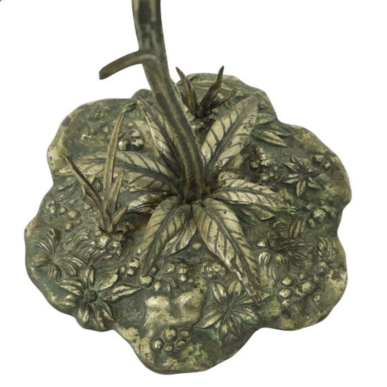 Image 1 of Grote Zonnebloem Asbak Verzilverd Brons S. Agudo