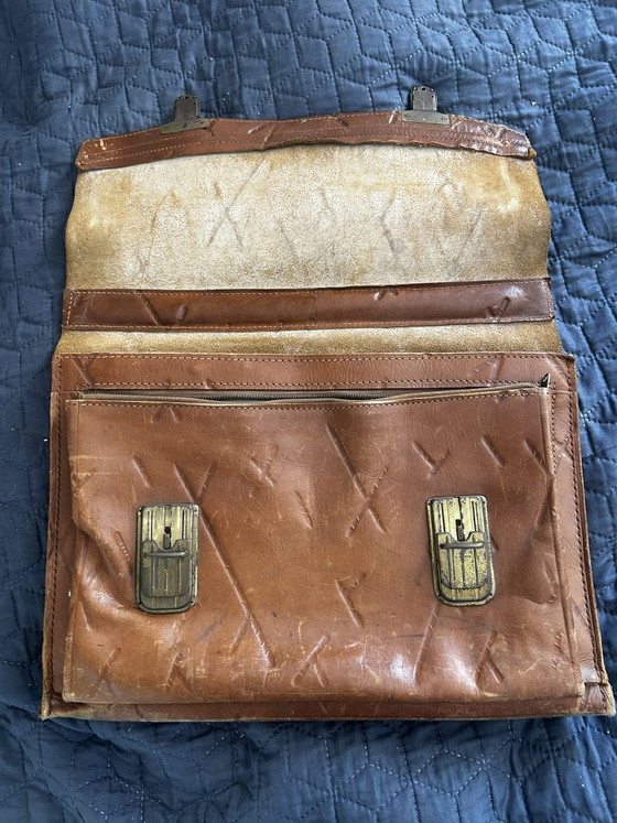 Image 1 of Sac en cuir, vintage, années 1960