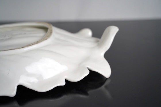 Image 1 of Großes weißes Keramik-Mittelstück von Tommaso Barbi, Italien, 1970er Jahre