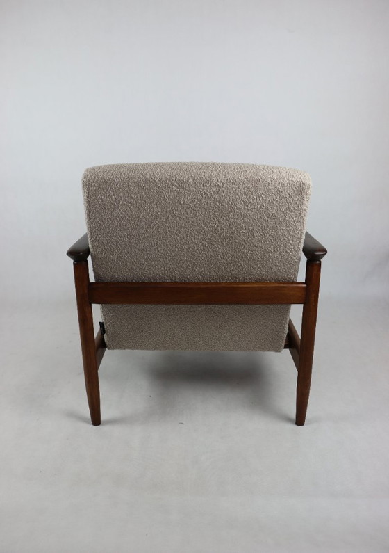 Image 1 of Sessel GFM-142, Entwurf von Edmund Homa aus den 70er Jahren, beigefarbener Bouclé-Stoff – 2 Stück verfügbar