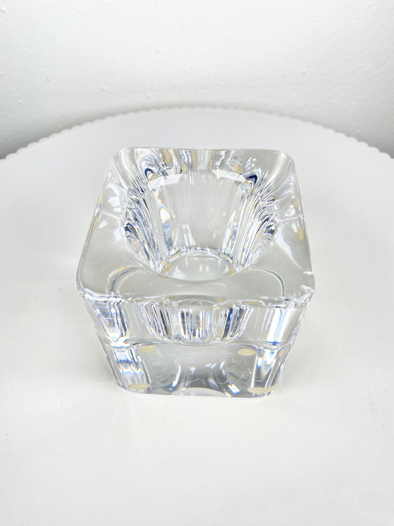 Image 1 of Vintage Kosta Boda Heldere Ijsblokjes Kaarshouder - Vintage Minimalistisch Scandinavisch Design Housewarming Gifts