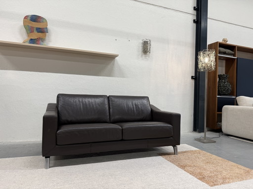 Leolux Antonia 2,5-Sitzer-Sofa, braunes Leder