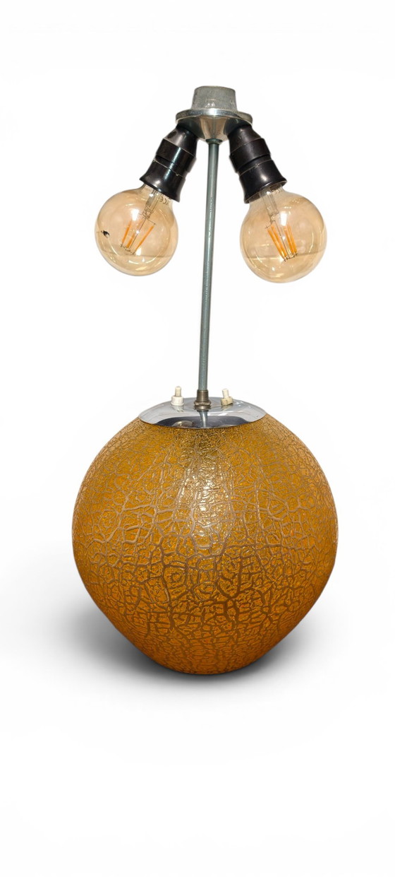 Image 1 of S. Reich & Co Krásno Vintage Art Deco Glass Table Lamp Bohemian Czech Amber Lighting