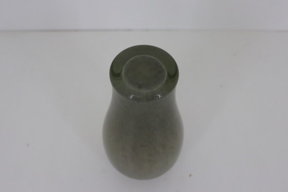 Image 1 of Mouth-blown Glass Decorative Vase – Grey/Green Marbled Glass – 20 cm