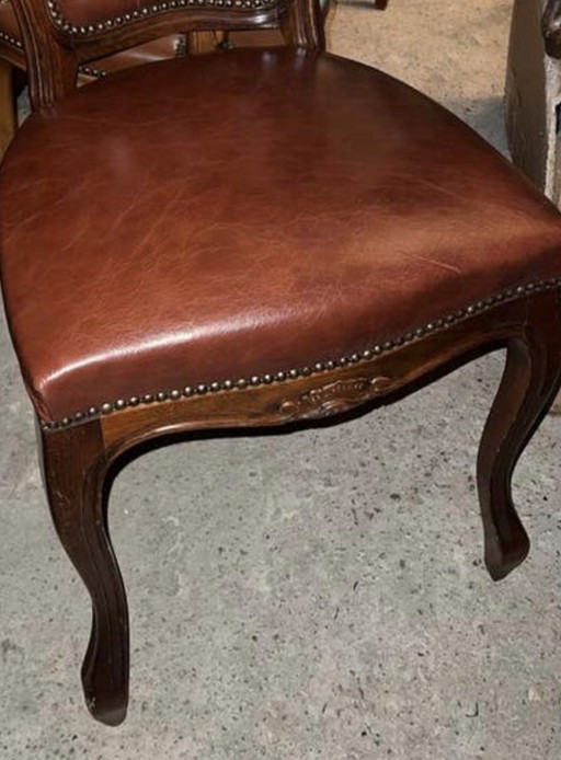 4 chesterfield barok eetkamer stoelen leder