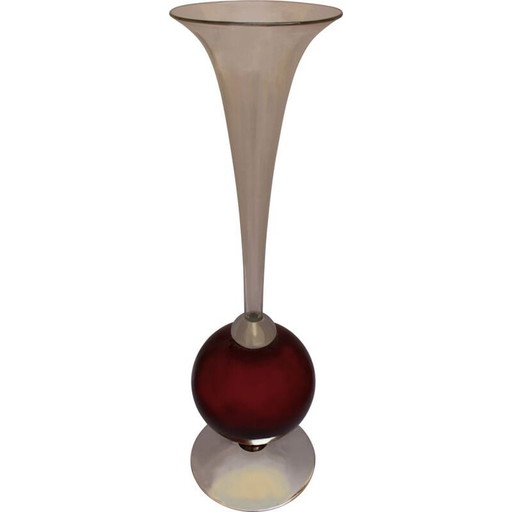 Vase vintage en chrome, verre et cristal "speak into the megaphone" par Eric Katz, 2021