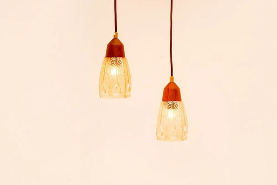 Image 1 of Suspensions en verre de Pukeberg, Suède, années 1960, lot de 2
