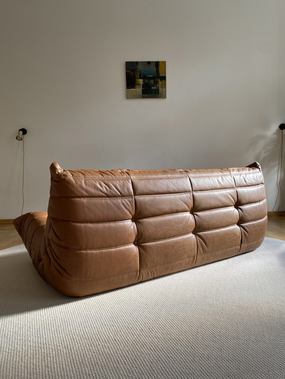 Image 1 of Ligne Roset - Togo - Sofá 3 plazas - Piel marrón coñac