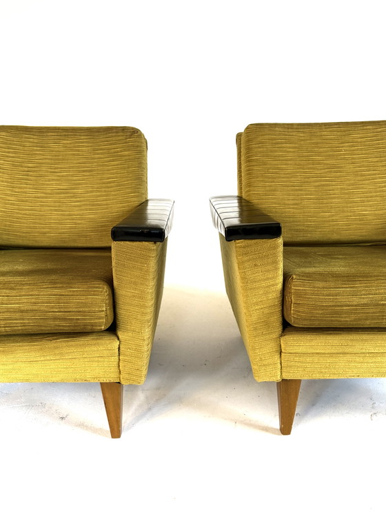 Image 1 of Set di 2 poltrone vintage in velluto, anni '60