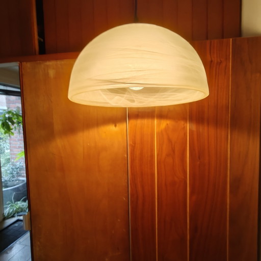 Vintage hanglamp van zwaar, wervelend glas – opnieuw bedraad – 30 cm