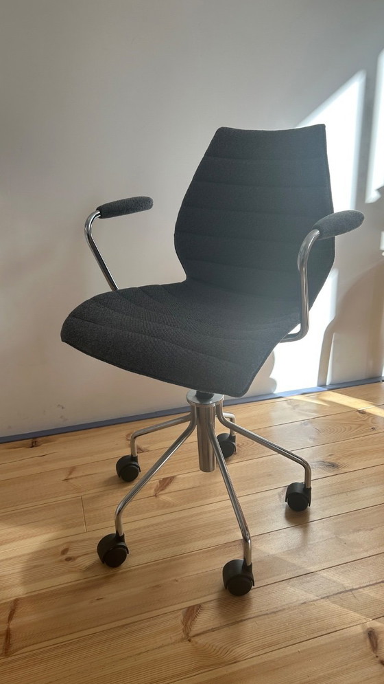 Office chair, Kartell Maui Soft NOMA, Textile, Metal, Grey, Modern (photo 3 of 7)