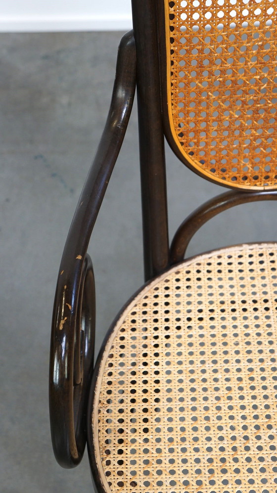 Image 1 of 2X High Vintage Bentwood "Long John" Thonet Design Stühle mit Armlehnen