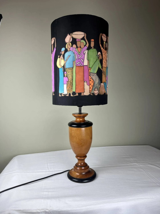 Hand-painted lampshade ambient lamp – Table lamps, Wood, Bohemian (photo 5 of 13)
