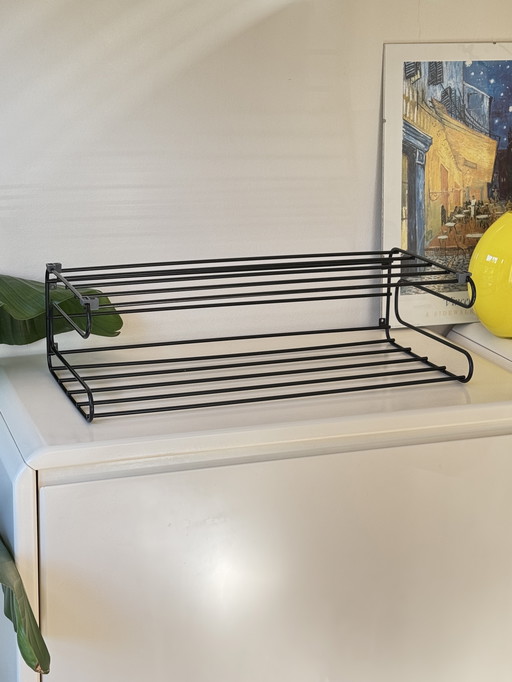 IKEA Frän Vintage Rack - Black Metal, Sleek Design 1980s