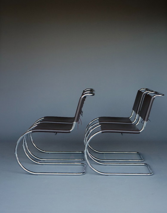 Image 1 of x4 Freischwinger MR 10 im Stil von Ludwig Mies van der Rohe, 1990er Jahre