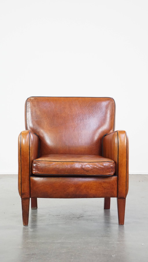 Armchair Gemaakt Van Schapenleer