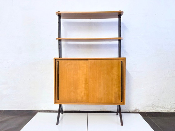 Image 1 of Mensola a colonna di metà secolo, risalente agli anni '50, disegnata da Reinhold Stotz.