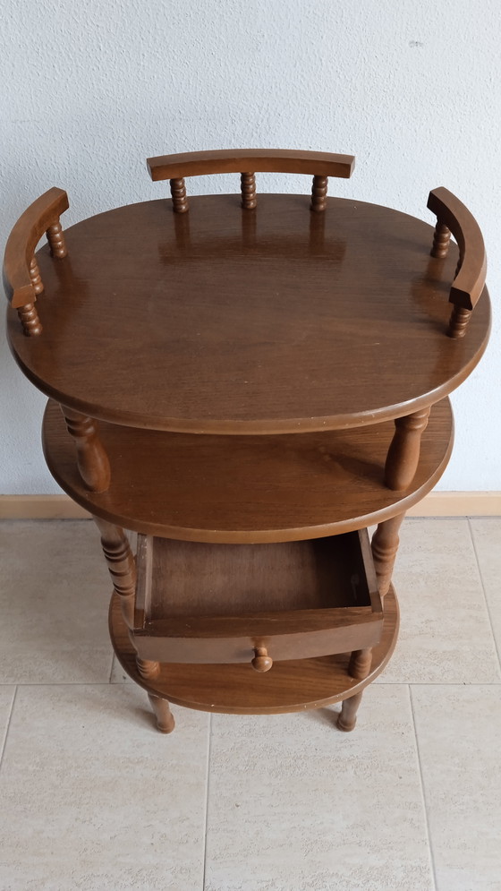 Image 1 of Classic Plant Table, Side Table with Drawer