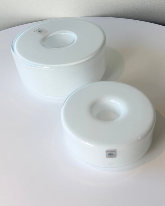 Image 1 of Vintage Zwiesel Opaline Tealight Holders — Set of Two