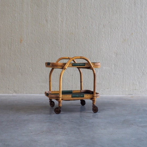 Vintage Bamboo & Rattan Serving Trolley – Bar carts (photo 2 of 17)