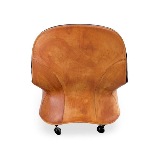 Original DePadova Armchair with Ottoman Vico Magistretti Leather 1980, Grey (photo 5 of 15)