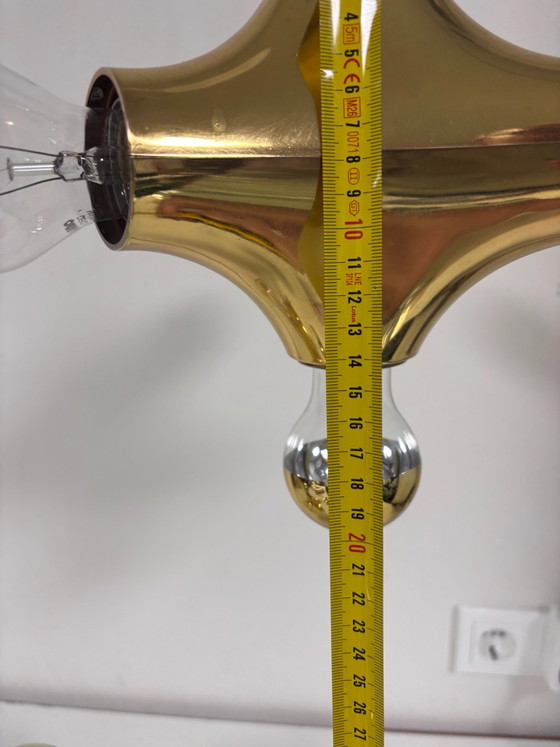 Vintage Cosack 'Gemini' Designer/Manufacturer: Gebrüder Cosack Molecule-Atomic Pendant lamp 1970s Gold, Metal (photo 8 of 14)