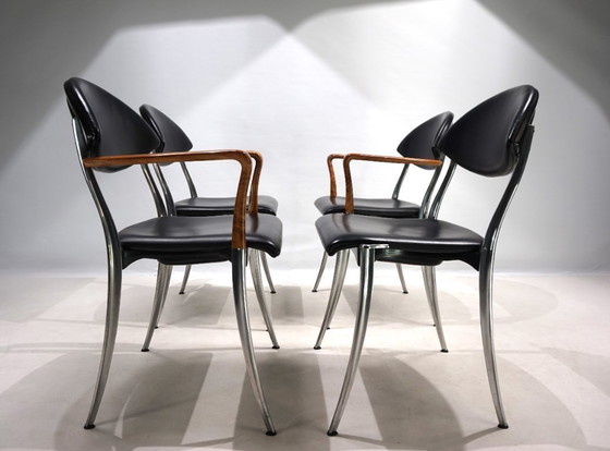Image 1 of Set of four Coro dining chairs by Luigi Origlia, 1980
