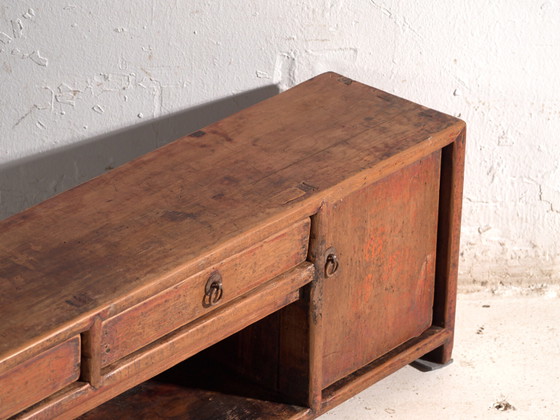 Mobile basso laccato antico in legno di olmo – Cina, circa 1900 – Credenze con vetrina, Iron (photo 18 of 40)
