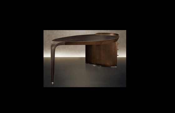 Giorgetti Erasmo Desk with two Genius armchairs in brown leather – Wood (photo 15 of 15)