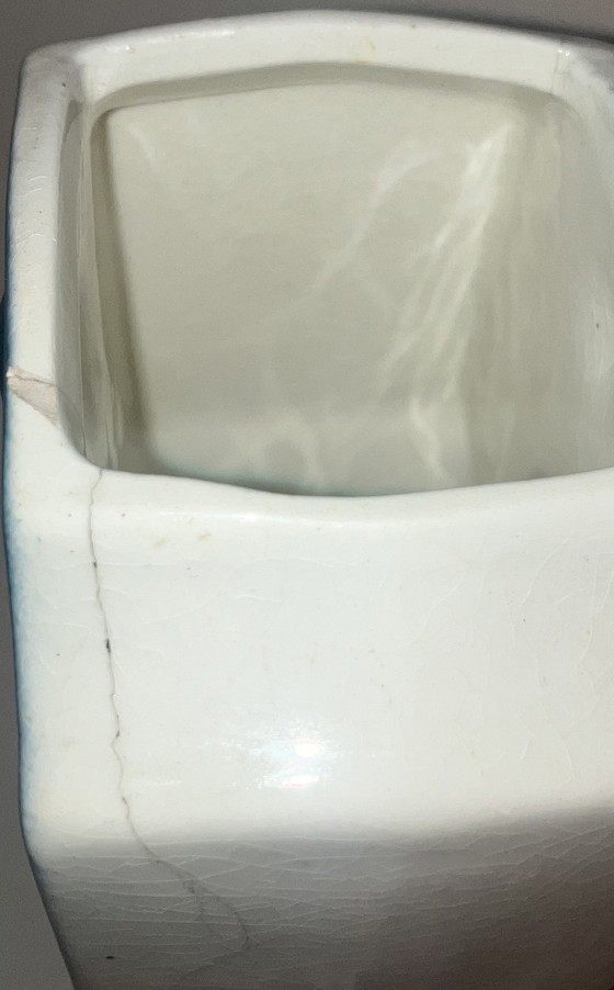 Image 1 of Vintage Belgische schouwvaas / ca. 1935-1940 /  handbeschilderde faience