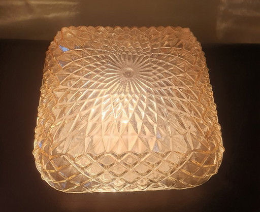 Vintage ceiling and wall lamp with pearlescent diamond points,