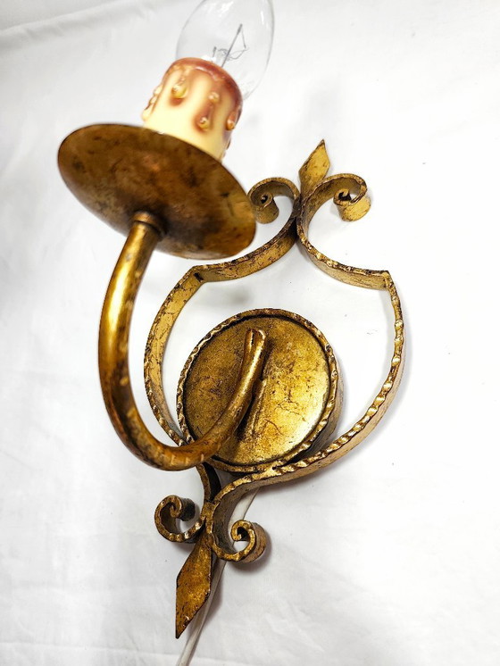 Image 1 of Apliques de hierro forjado y pan de oro. España, años 60.