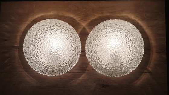 Image 1 of Paar Bubbleglas Wand oder Deckenleuchten , Deutschland 1960iger,Helena Tynell,Mid Century Modern