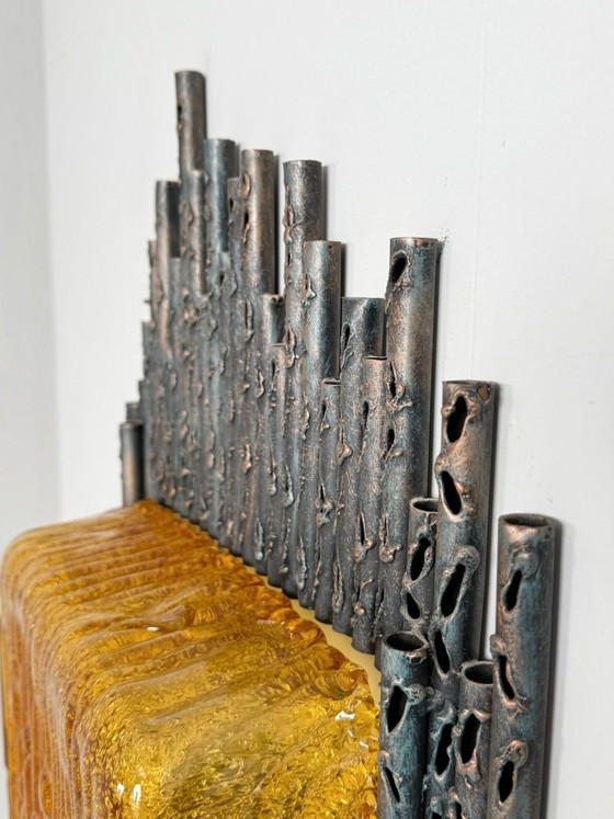 Image 1 of Brutalistische Wandleuchte/Wandlampe Marcello Fantoni, Italien, 1970er Jahre
