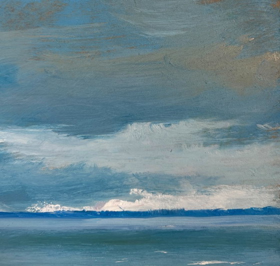 Image 1 of Original Oil Painting Coastal Sea Landscape The call of distant waves
