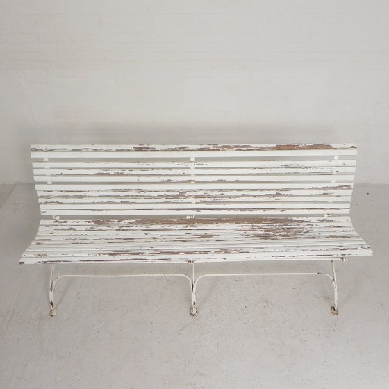 Tuinbank, Lattenbank, Inklapbaar 2 Meter Lang, Jaren 30 – 3-5 zitsbanken, Wood, Iron (photo 6 of 30)