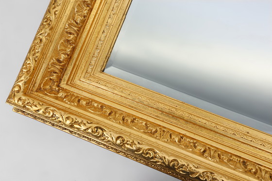 Image 1 of Miroir baroque en bois doré à facettes, France 1850