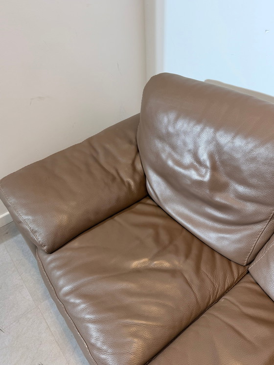 Image 1 of Taupe Leather 2-Seater Sofas