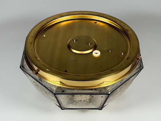 Image 1 of 1960s/70s ceiling lamp, Glashütte Limburg, Germany, Plafoniere, glass & metal