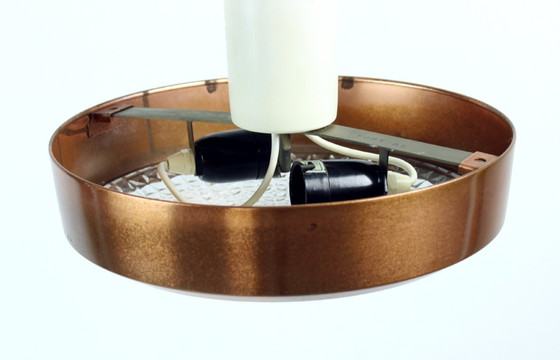 Image 1 of Copper And Bohemian Glass Ceiligh Lights, Czechoslovakia, 1970s