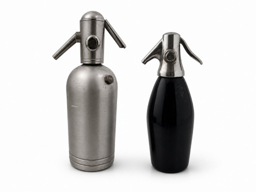 Coppia di sifoni per seltz Saccab Milano originali anni '50 – keukenaccessoires, Aluminium