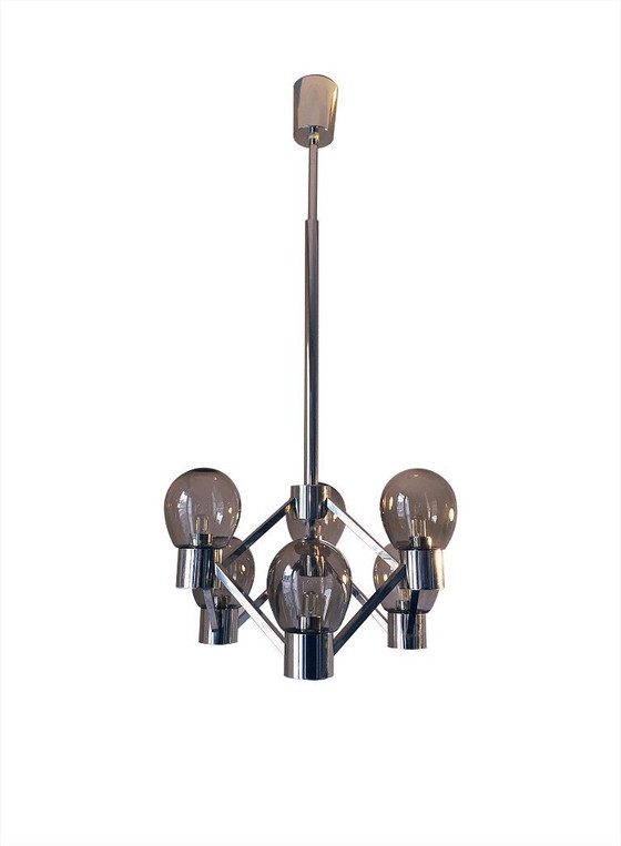 Image 1 of Gaetano Sciolari. Suspension à 6 lumières. 1970