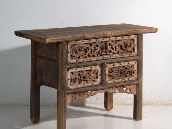 Consola china antigua con calados tallados – China, c. 1900 – Wood (photo 2 of 40)