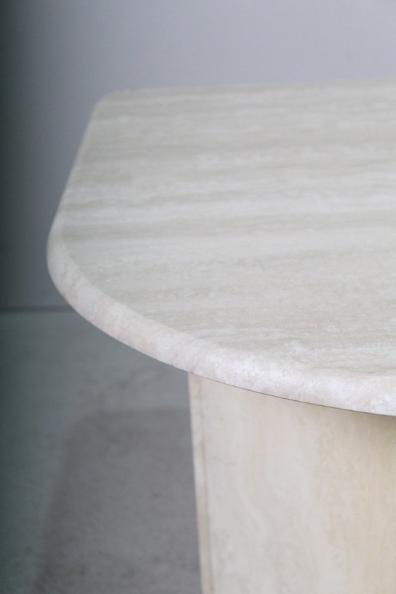 Image 1 of table basse vintage en travertin naturel