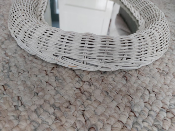 Image 1 of Wit Brocante Spiegel Ovaal