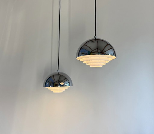 2x Vintage Danish pendant lamp type "Milieu" by Jo Hammerborg