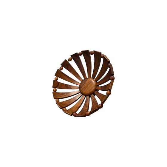 Image 1 of Vintage French olive wood fruit bowl, 1970s